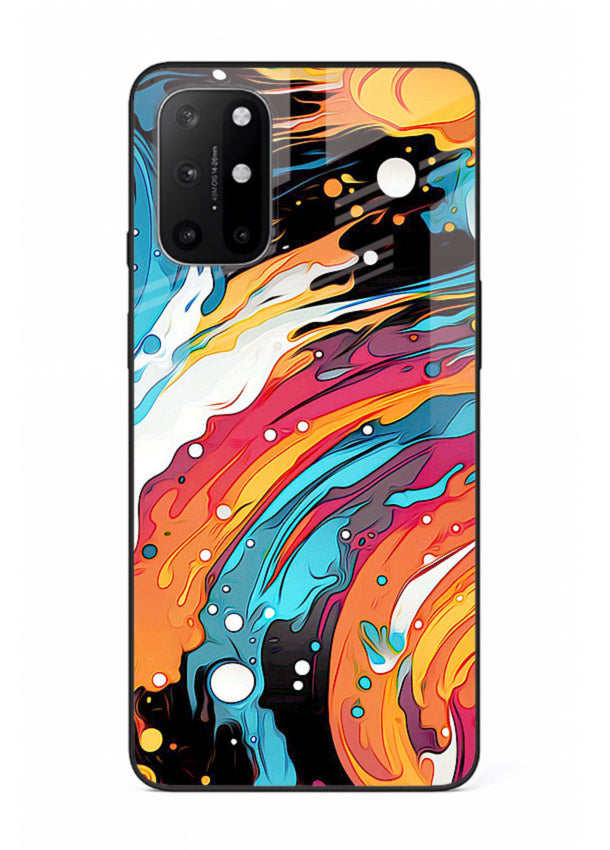 Cosmic Paint Splash vibrant abstract pattern OnePlus 8T glass back cover