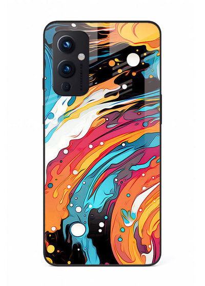 Cosmic Paint Splash vibrant abstract pattern OnePlus 9 Pro glass back cover
