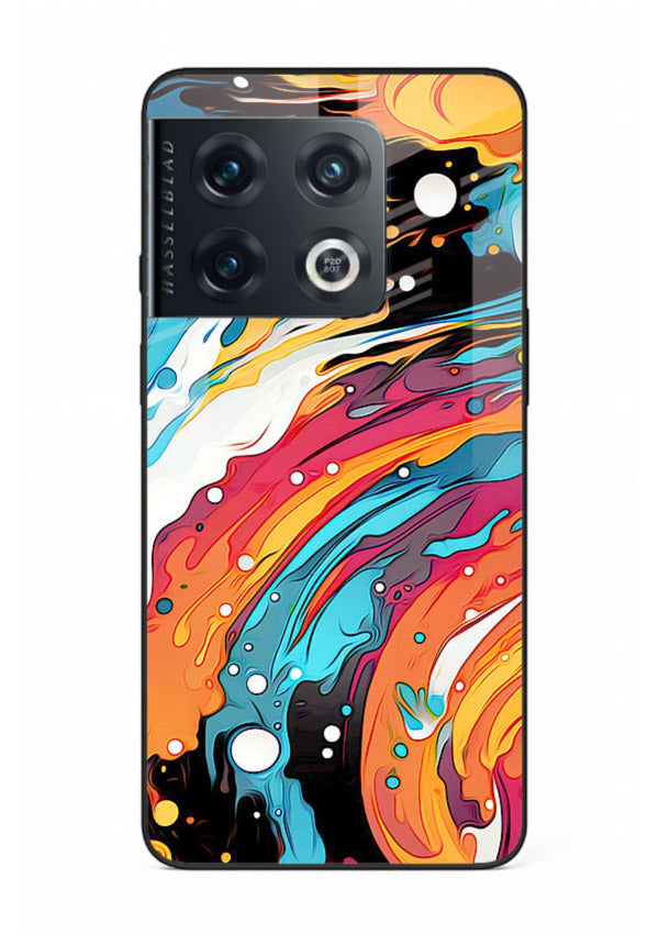 Cosmic Paint Splash vibrant abstract pattern OnePlus 10 Pro glass back cover