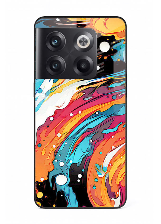 Cosmic Paint Splash vibrant abstract pattern OnePlus 10T glass back cover