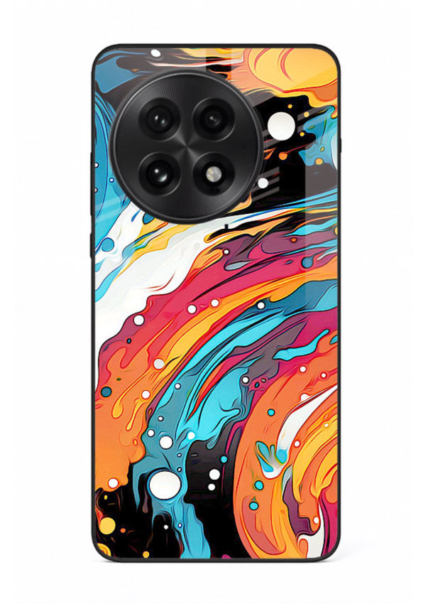 Cosmic Paint Splash vibrant abstract pattern OnePlus 13 glass back cover
