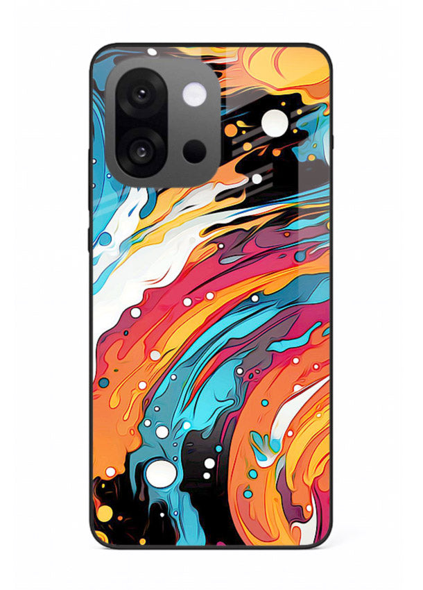 Cosmic Paint Splash vibrant abstract pattern OnePlus 13s glass back cover