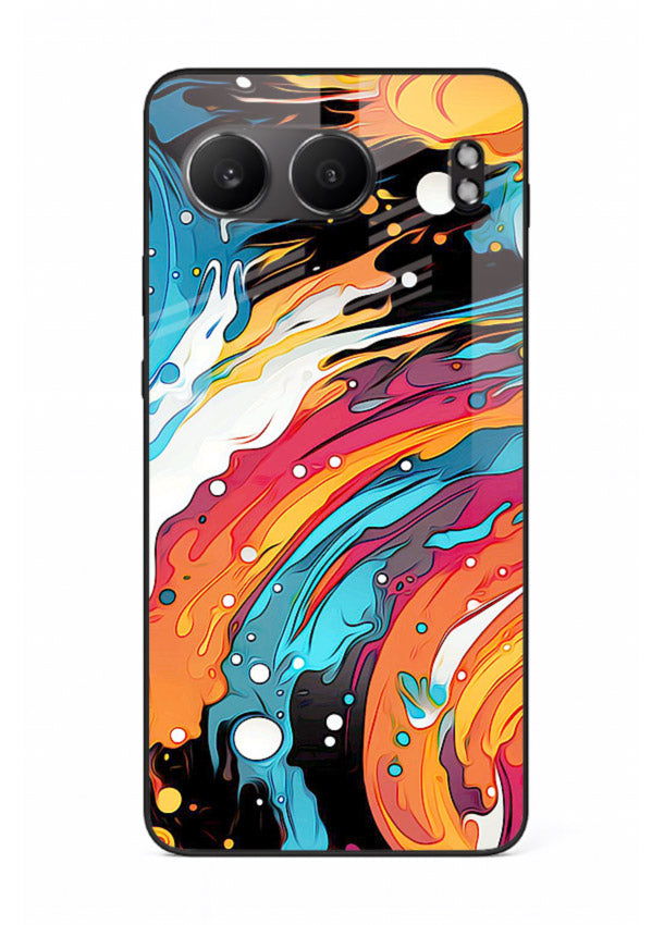 Cosmic Paint Splash vibrant abstract pattern OnePlus Nord 4 glass back cover