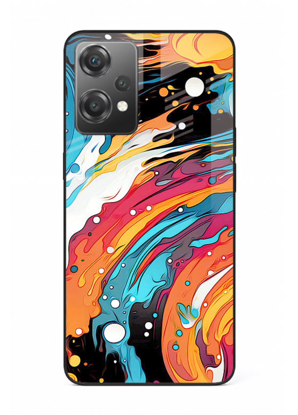 Cosmic Paint Splash vibrant abstract pattern OnePlus Nord CE2 Lite 5G glass back cover