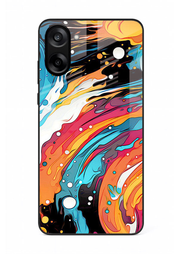 Cosmic Paint Splash vibrant abstract pattern OnePlus Nord CE5 glass back cover