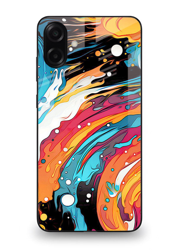 Cosmic Paint Splash vibrant abstract pattern Samsung A07 4G glass back cover