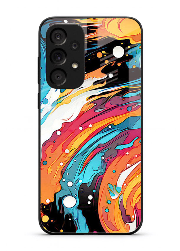 Cosmic Paint Splash vibrant abstract pattern Samsung A33 5G glass back cover