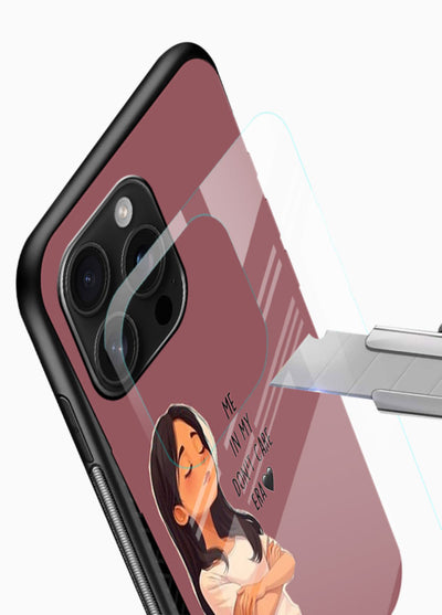 Cozy Girl Quote aesthetic illustration glossy vibrant premium glass back cover - Angle Blade