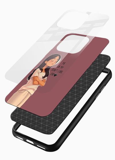 Cozy Girl Quote aesthetic illustration glossy vibrant premium glass back cover - Angle Layers