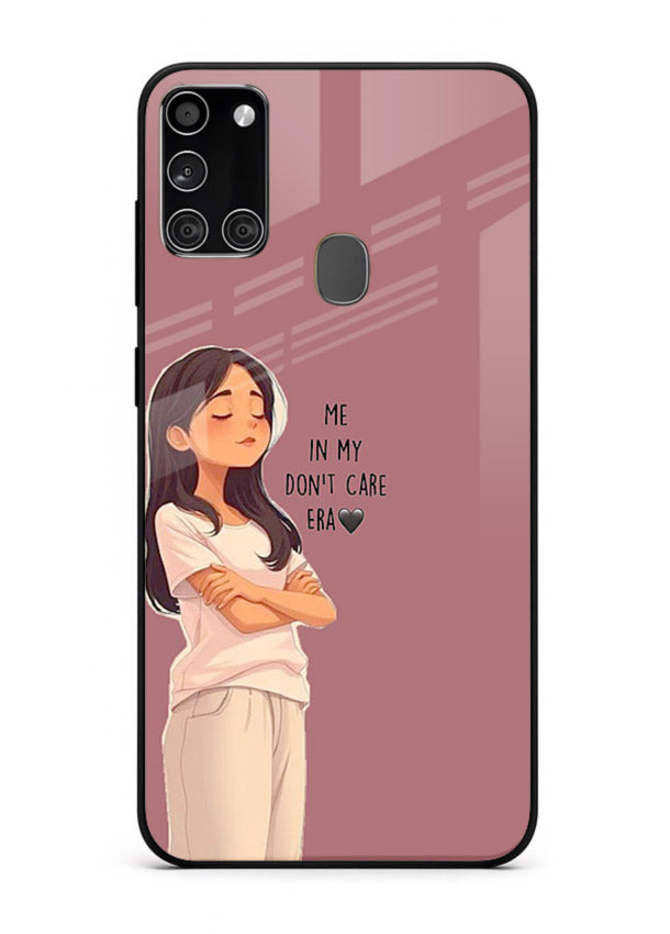 Cozy Girl Quote aesthetic illustration Samsung A21s glass back cover