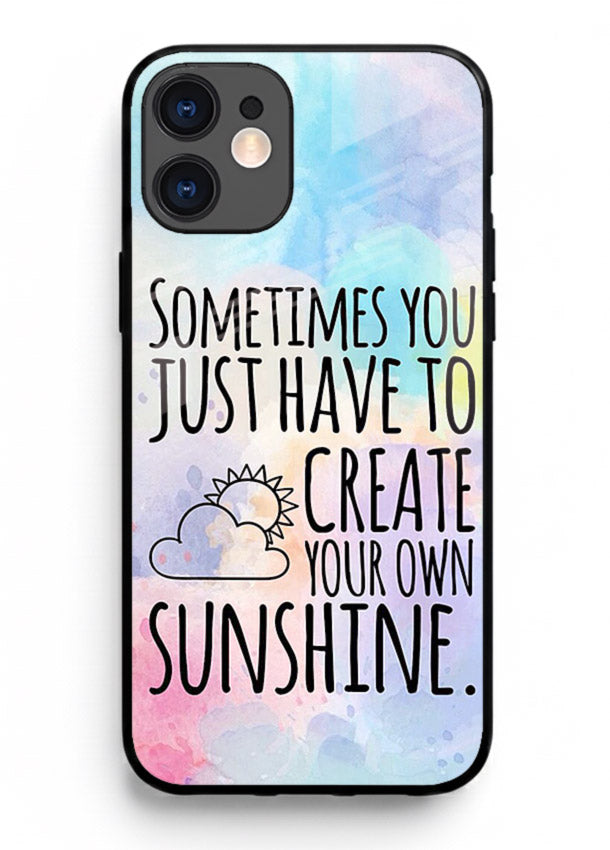Sunny daisy artwork printed on iphone 12 glass back cover with cheerful uplifting tones.