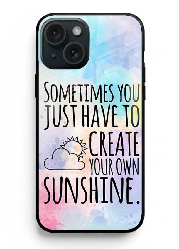 Sunny daisy artwork printed on iphone 15 glass back cover with cheerful uplifting tones.