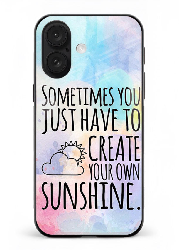 Sunny daisy artwork printed on iphone 16 plus glass back cover with cheerful uplifting tones.