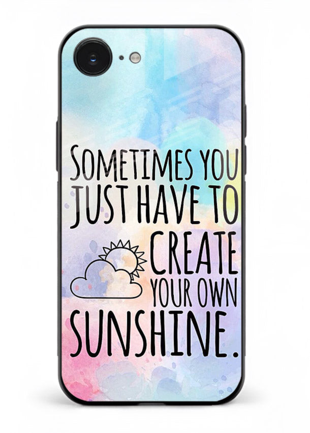 Sunny daisy artwork printed on iphone 16e glass back cover with cheerful uplifting tones.