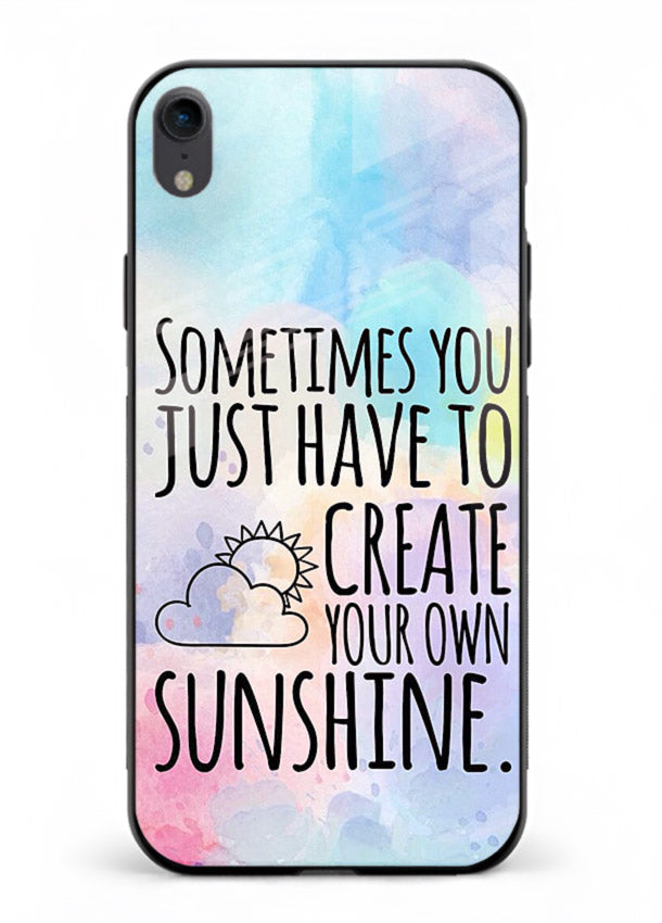 Sunny daisy artwork printed on iphone xr glass back cover with cheerful uplifting tones.