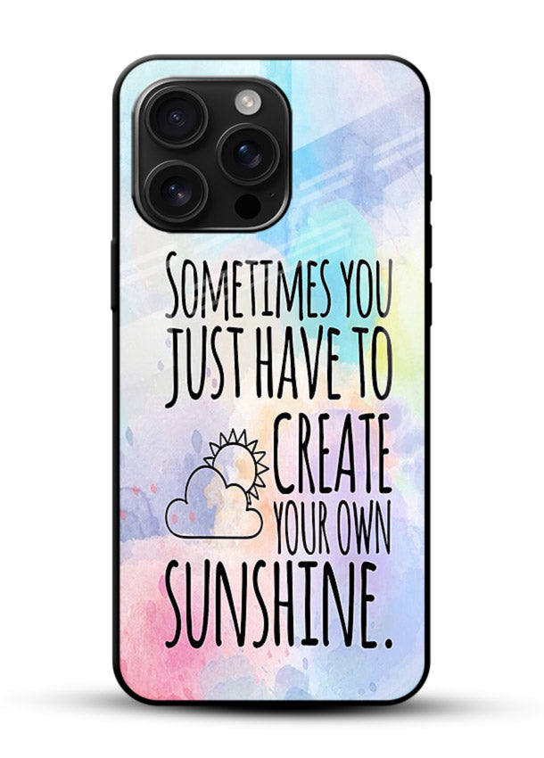 Sunny daisy artwork printed on glossy vibrant premium glass back cover with cheerful uplifting tones. - Angle Front