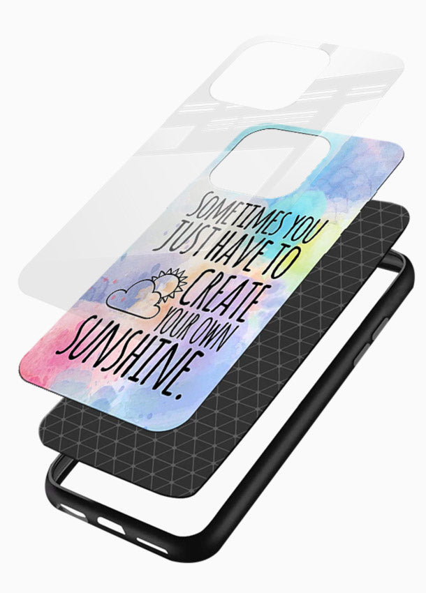 Sunny daisy artwork printed on glossy vibrant premium glass back cover with cheerful uplifting tones. - Angle Layers