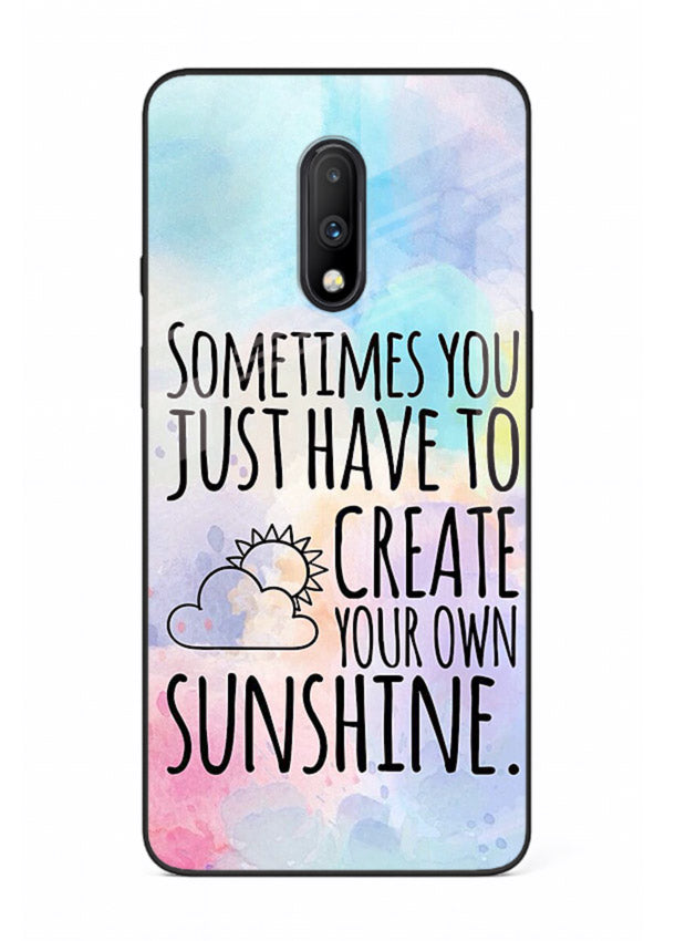 Sunny daisy artwork printed on OnePlus 7 glass back cover with cheerful uplifting tones.