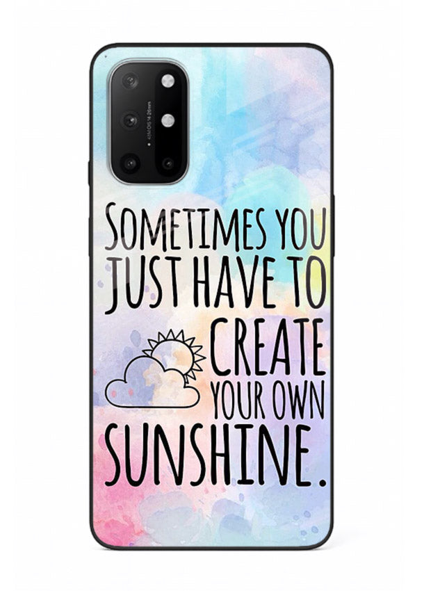 Sunny daisy artwork printed on OnePlus 8T glass back cover with cheerful uplifting tones.