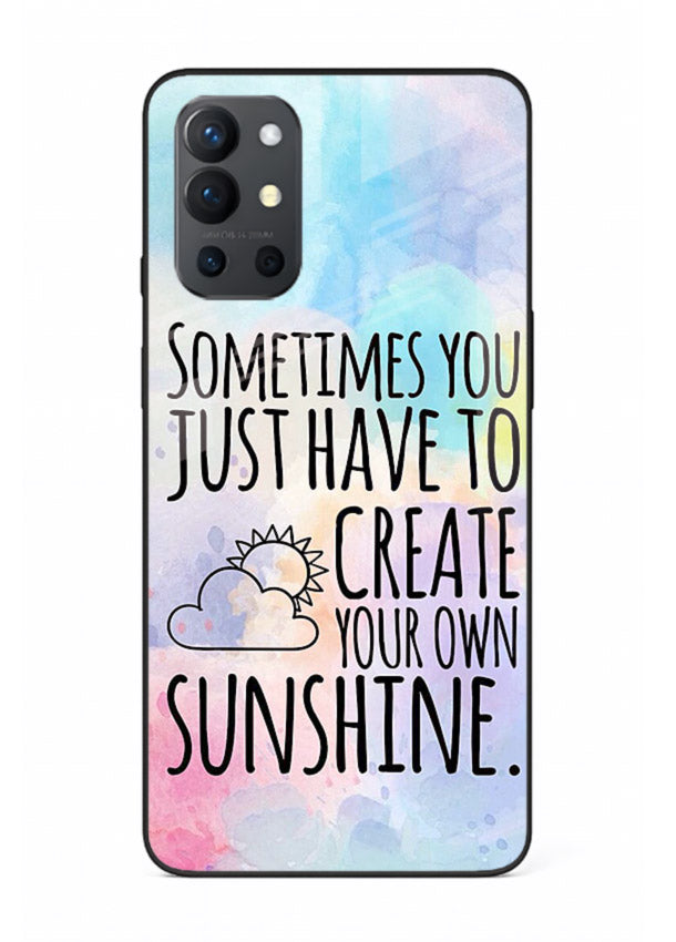 Sunny daisy artwork printed on OnePlus 9R glass back cover with cheerful uplifting tones.