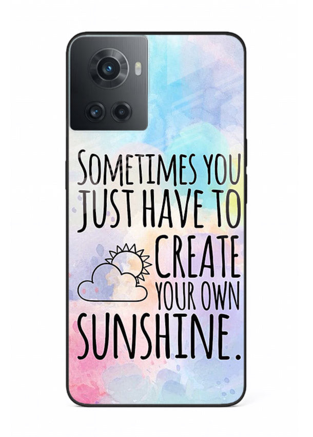 Sunny daisy artwork printed on OnePlus 10R glass back cover with cheerful uplifting tones.