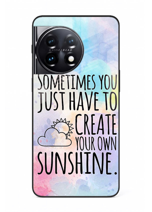 Sunny daisy artwork printed on OnePlus 11 glass back cover with cheerful uplifting tones.