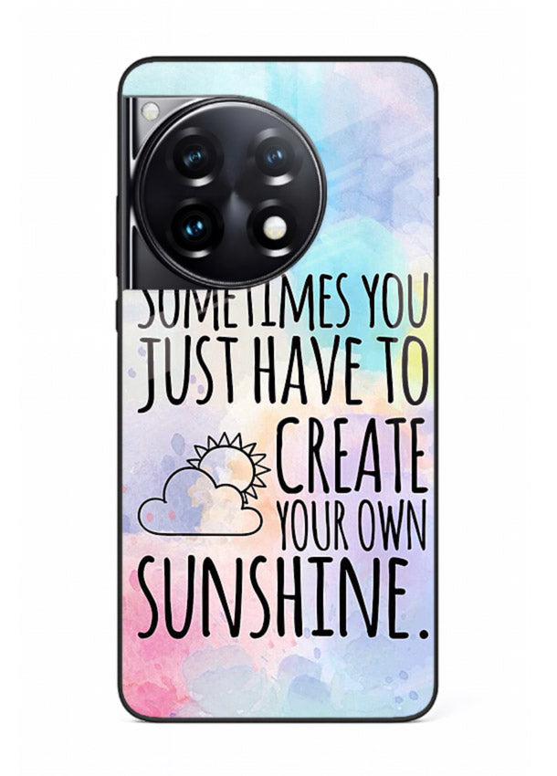 Sunny daisy artwork printed on OnePlus 12R glass back cover with cheerful uplifting tones.