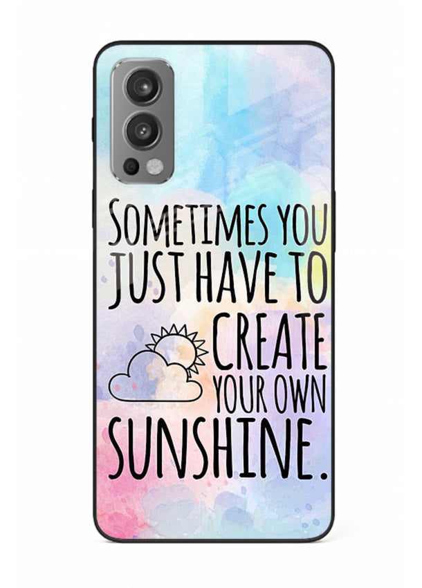 Sunny daisy artwork printed on OnePlus Nord 2 glass back cover with cheerful uplifting tones.