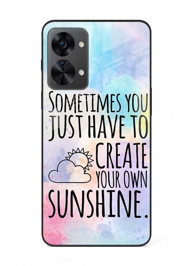 Sunny daisy artwork printed on OnePlus Nord 2T glass back cover with cheerful uplifting tones.
