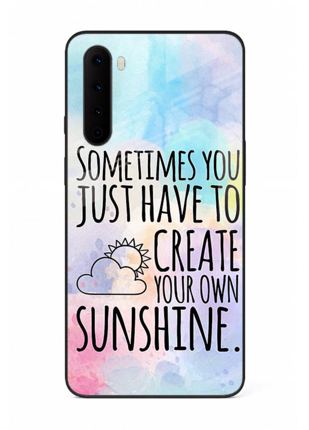 Sunny daisy artwork printed on OnePlus Nord glass back cover with cheerful uplifting tones.