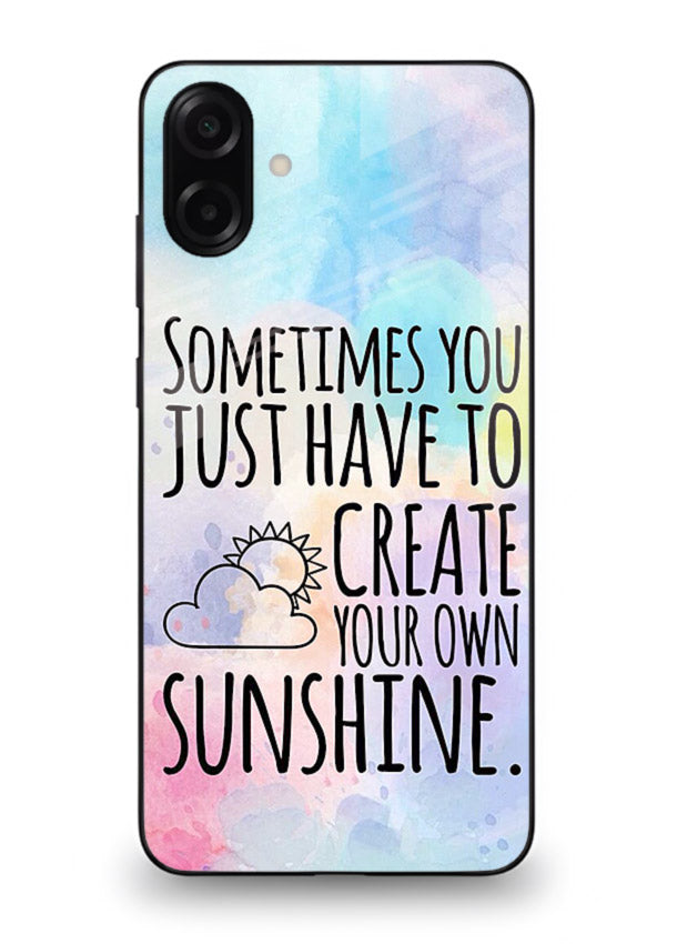 Sunny daisy artwork printed on Samsung A06 5G glass back cover with cheerful uplifting tones.