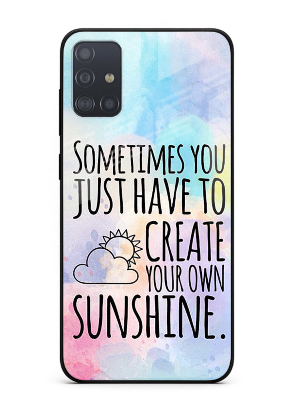 Sunny daisy artwork printed on Samsung A71 glass back cover with cheerful uplifting tones.