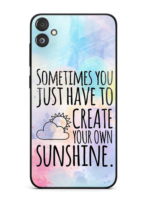 Sunny daisy artwork printed on Samsung F04 5G glass back cover with cheerful uplifting tones.