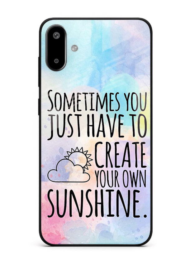 Sunny daisy artwork printed on Samsung F06 5G glass back cover with cheerful uplifting tones.