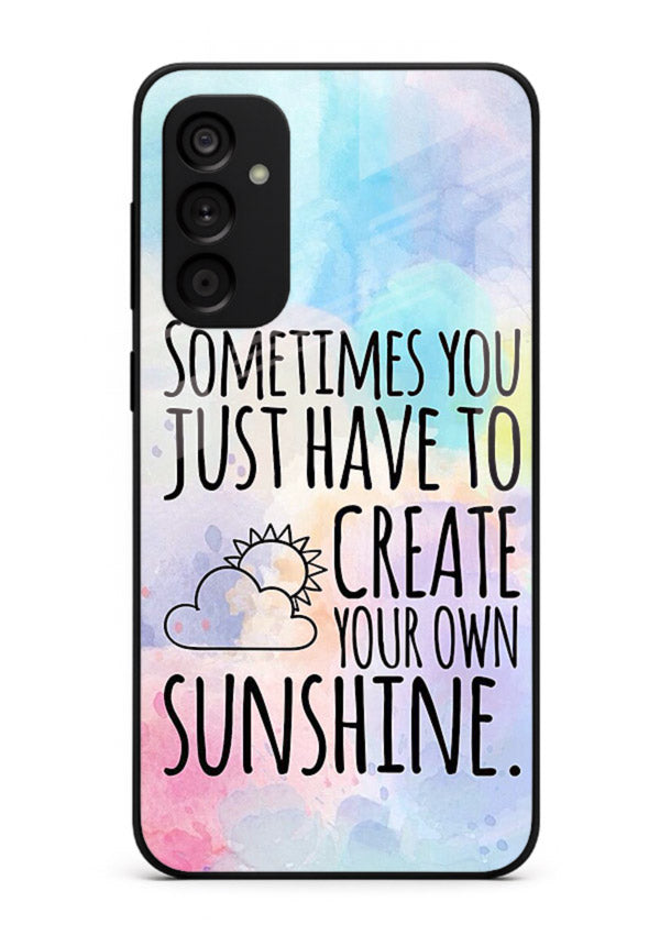 Sunny daisy artwork printed on Samsung A04s 5G glass back cover with cheerful uplifting tones.
