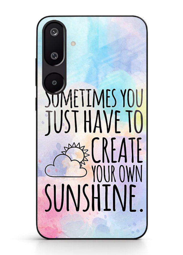 Sunny daisy artwork printed on Samsung M16 5G glass back cover with cheerful uplifting tones.