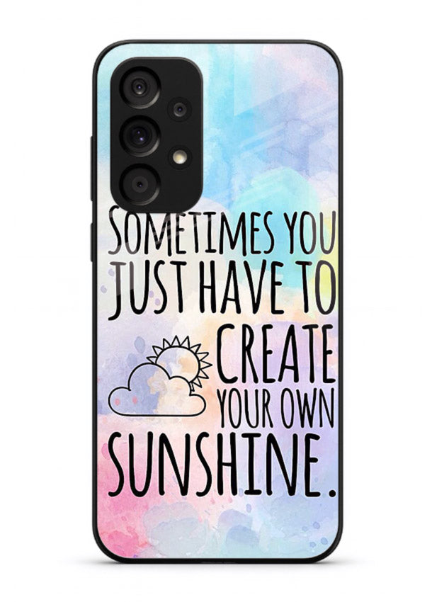 Sunny daisy artwork printed on Samsung A23 5G glass back cover with cheerful uplifting tones.