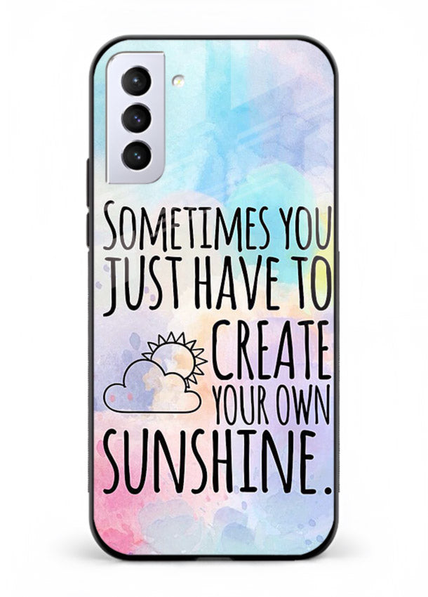 Sunny daisy artwork printed on Samsung S21 Plus glass back cover with cheerful uplifting tones.