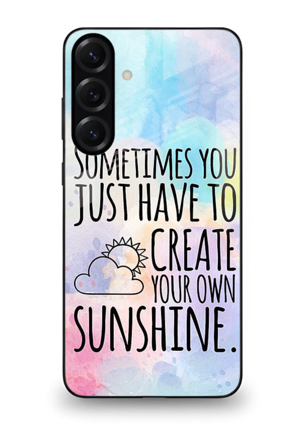 Sunny daisy artwork printed on Samsung M55 5G glass back cover with cheerful uplifting tones.