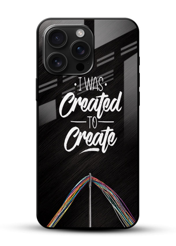Created To Create glass back cover with black background and colorful paint swipe design - 1