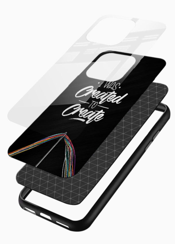 Created To Create glass back cover with black background and colorful paint swipe design - 3