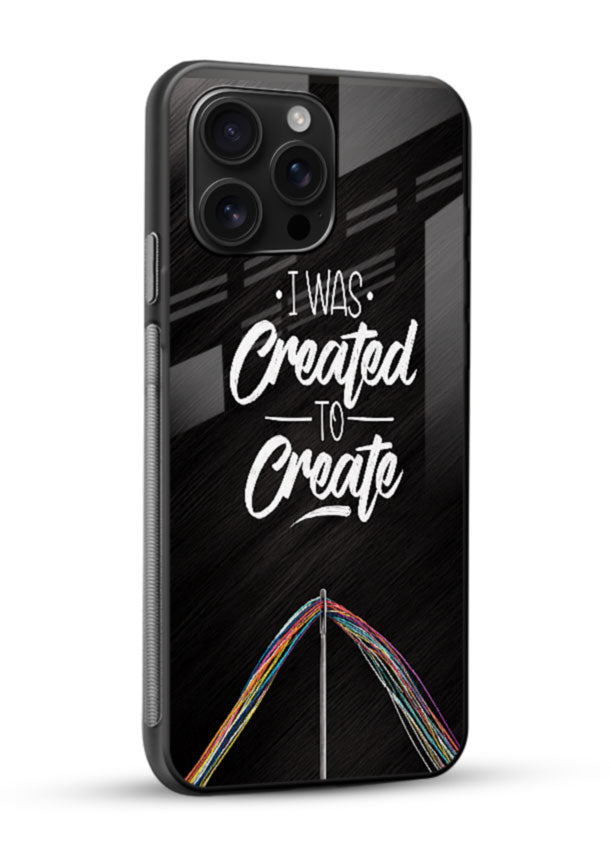 Created To Create glass back cover with black background and colorful paint swipe design - 2