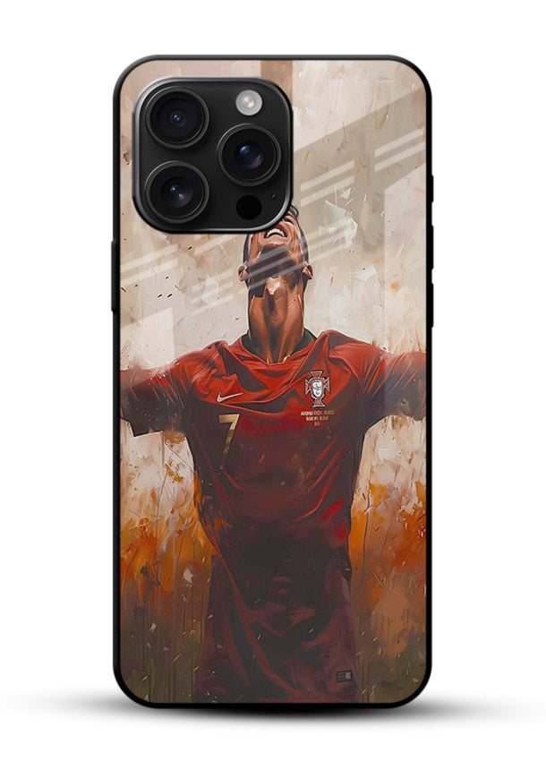 Football celebration artwork printed on glossy tempered glass mobile cover - 1