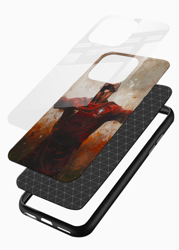 Football celebration artwork printed on glossy tempered glass mobile cover - 3