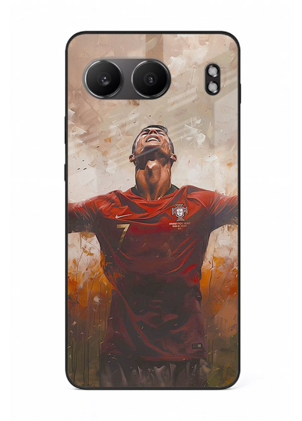 Football celebration artwork printed on glossy tempered glass OnePlus Nord 4 back cover