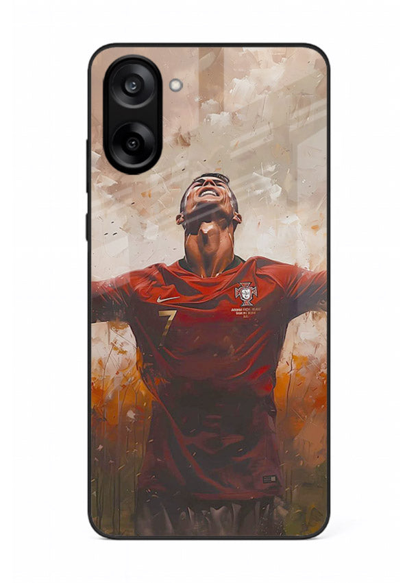 Football celebration artwork printed on glossy tempered glass OnePlus Nord CE5 back cover