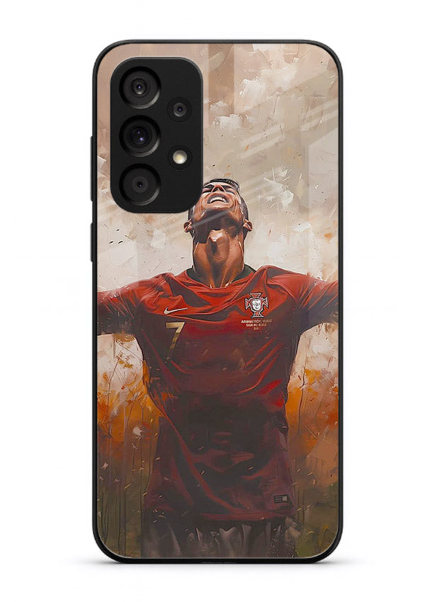 Football celebration artwork printed on glossy tempered glass Samsung A53 5G back cover