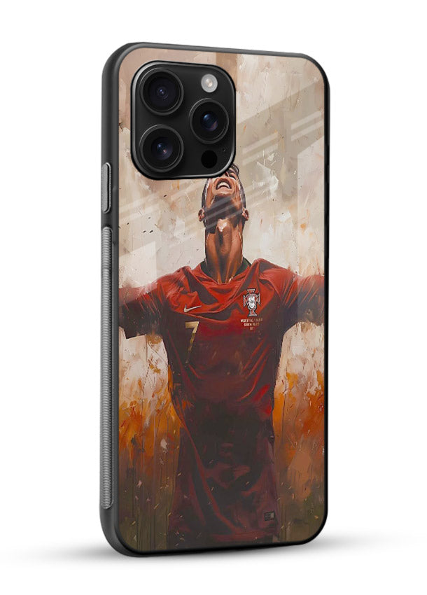 Football celebration artwork printed on glossy tempered glass mobile cover - 2