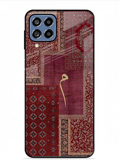 Red tapestry patchwork artwork printed on glossy tempered glass Samsung A22 4G back cover