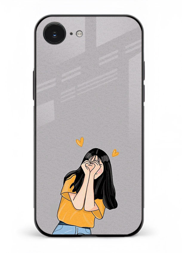 Cringe Emoji Boy funny emoji artwork iphone 16e glass back cover